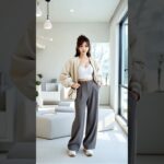 奶油飛行夾克穿搭✈️Cream Bomber Jacket Vibes🛫ゆるふわパイロットスタイル🧶크림색 폭풍간지