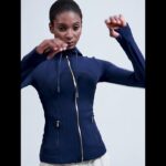 Custom Logo Zipper Women Hooded Jacket With Thumb Hole Soft Stretchy Long Sleeve Top FGBDAW204-2