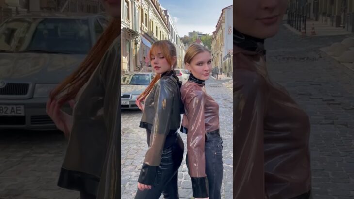 Latex shortcut jacket with a hood. Semi-transparent Black #latex #elinharness #latexvibes