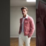 Men’s Classic Casual Corduroy Collar Slim Fit Denim Washed Slim Fit Jacket#jacket #ootd #menswear