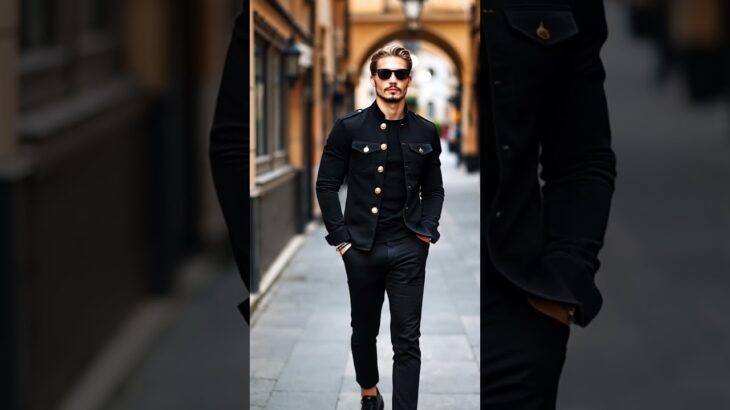 Men’s Vintage Casual Solid Stand Collar Button Jacket#mensfashion #menswear #jacket #ootd #fypシ