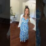 One dress, three ways to style it for fall — denim jacket, crop sweater, or cardigan