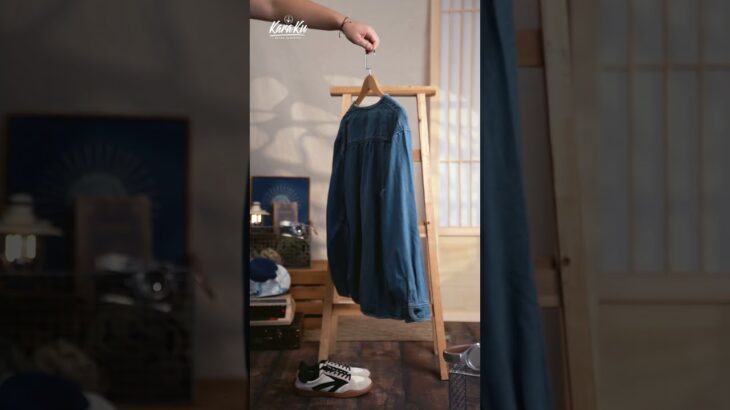 🎥【UNPACKING】配色ボタン　ノーカラーデニムジャケット