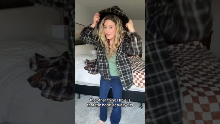 Cozy lined flannel shacket – so warm! #shacket #jacket #flannel #plaid