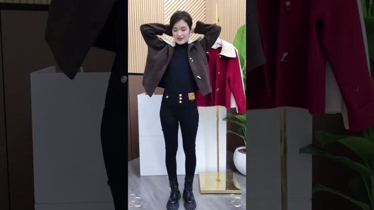 #Double-sided knitted jacket looks good on everyone#Small outfits Autumn and winter new styles