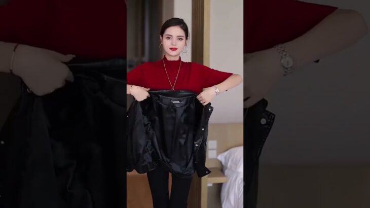 #Looks good on everyone #Small outfits #Leather jacket#fashiontrendmom#new