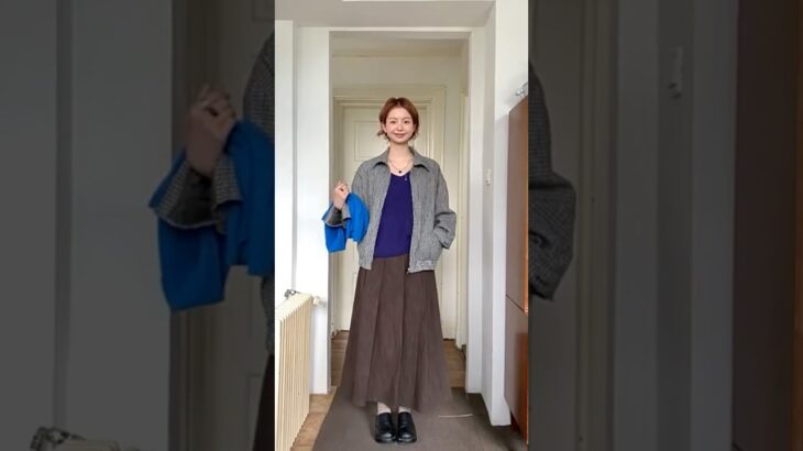 가을코디룩 체크 패턴 자켓이에요🍂