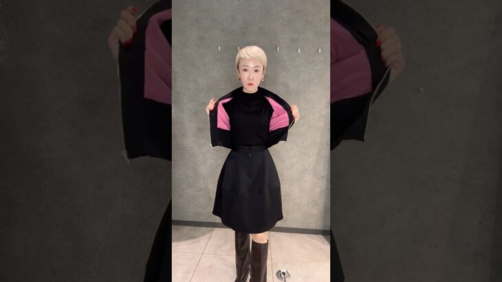 内側のカラーが可愛いニットジャケットを作りました。