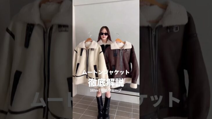【ムートンジャケット徹底解説‼️】襟が2WAYでWジップなのがポイント⛄️#shorts #fashion #wego #outfit #韓国ファッション #カジュアル #ガーリー