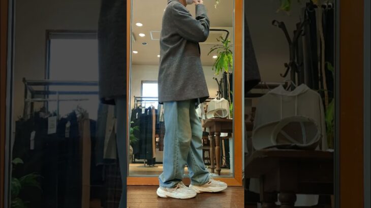 カッコイイ✨ヘリンボーンのトラッド調🧡ジャケットとコートの間ぐらいのハオリです【50代スタッフITOUYAさつきがリハビリを兼ねて今日も着る】