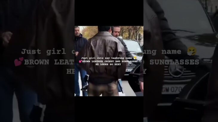 BROWN LEATHER JACKET AND SUNGLASSES HE LOOKS SO SEXY✨🔥 #bts #taehyung #btsarmy