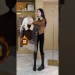 Brown Shearling Jacket Look | Winter Fashion Trend 2025 Bhojpuri New Song #fashion #shorts #dress