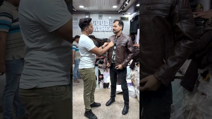 Customer from UP🤩. Original Leather jacket 🧥 with cheap price 🎉. for order: 9818243717 , #shorts