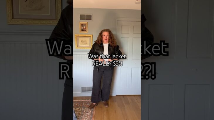 Goodwill Thrifted leather jacket for two dollars! ￼