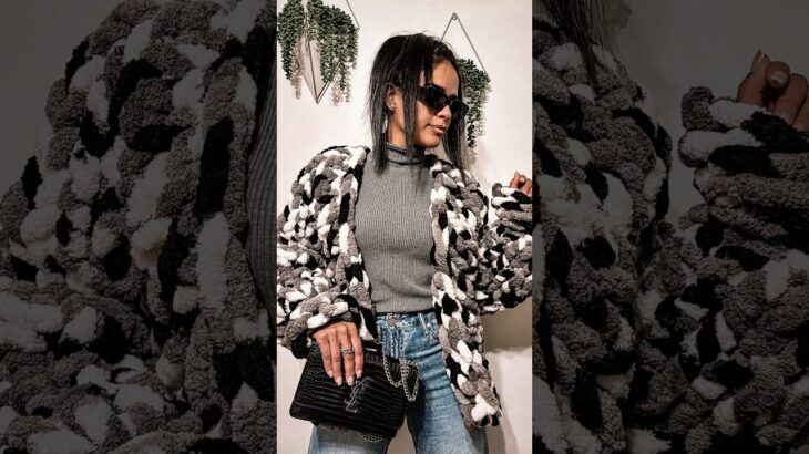 Hand Knit Chunky Jacket | Cozy Bubble Knit Cardigan | Plush Handmade Sweater