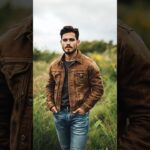 Men’s Vintage Distressed Lapel Single-breasted Western Denim Jacket#mensfashion #jacket #ootd #fyp