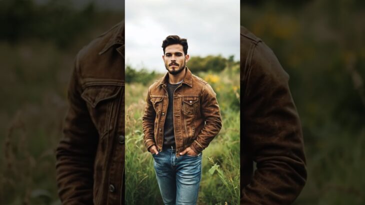 Men’s Vintage Distressed Lapel Single-breasted Western Denim Jacket#mensfashion #jacket #ootd #fyp
