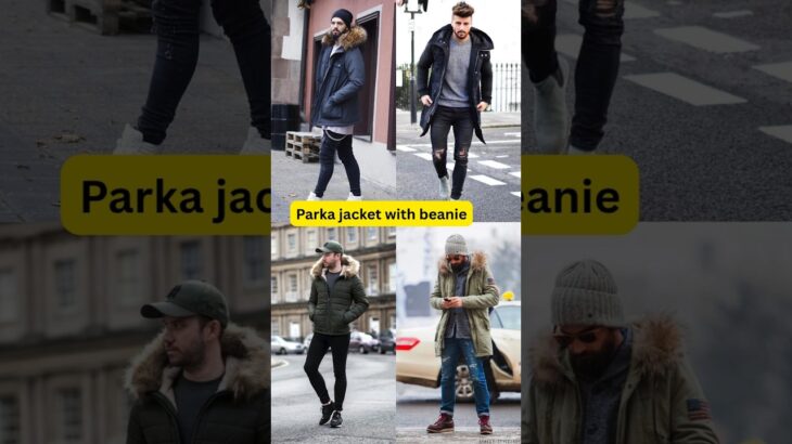 Stylish Winter Look | Parka Jacket with Beanie Outfit Ideas for Men ❄🧥🧢#fashiontrends #winterjacket