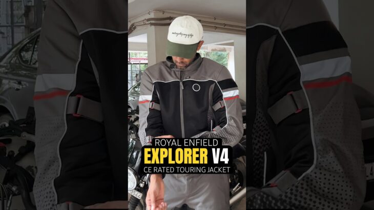 The all new Explorer V4 Print Edition riding jacket! #shorts #royalenfield #touring #ytshorts #biker