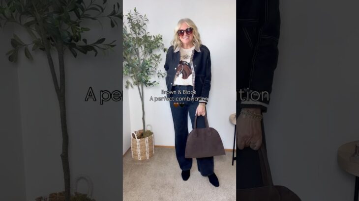 This AFFORDABLE jacket is ADORABLE 🤎🖤Link in bio! #over50 #styling #fallstyle #over50