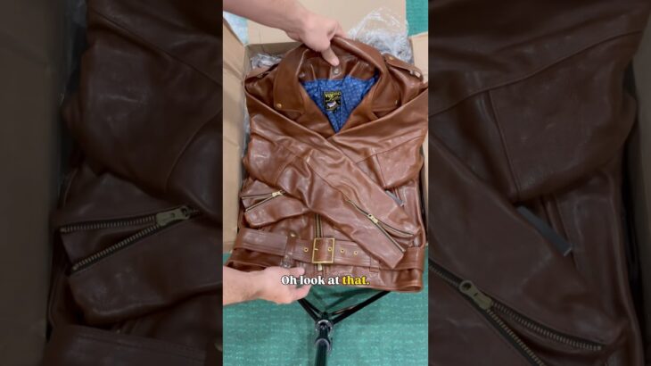 Unboxing Incredible Vanson C2 Biker Jacket in Walnut Badalassi Italian Steerhide #leatherjacket