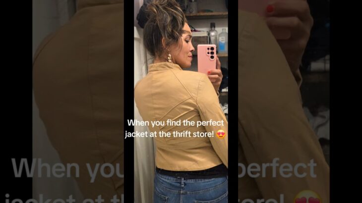 When you find the perfect thrifted jacket 😍