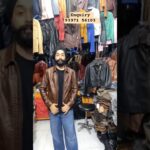 cheapest leather jacket market in delhi !! leather biker jacket men #shorts #ytshorts #shortfood
