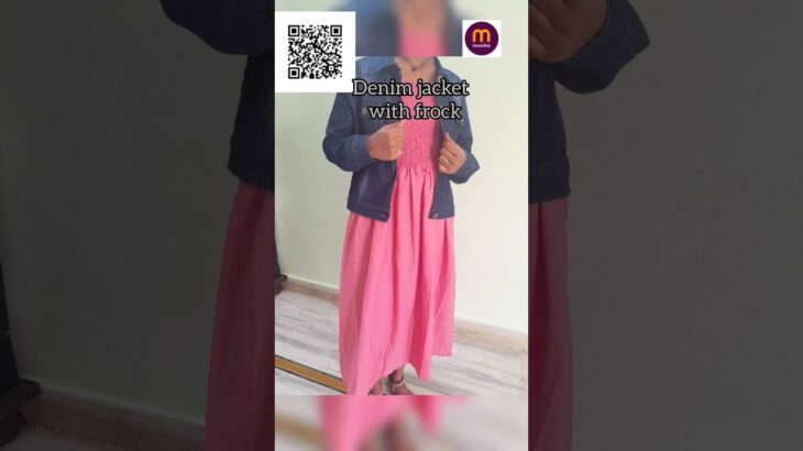 pink dress with jacket 🤷👌#shortsfeed #denimjacketwithfrock#onlineshopping