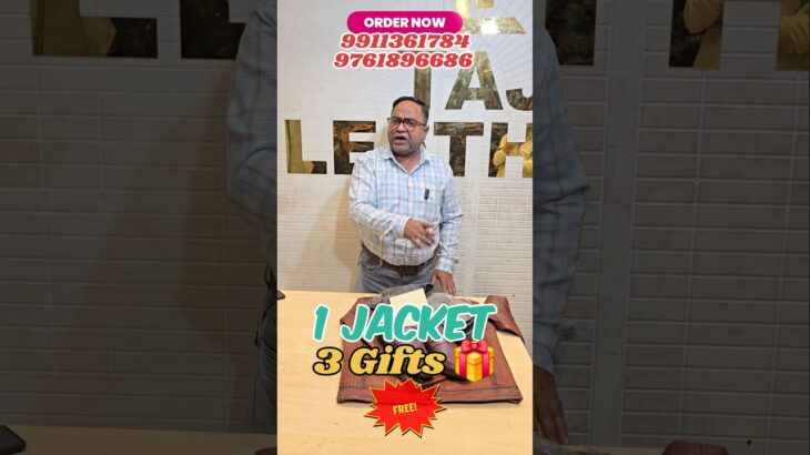 100% Pure Leather Jacket lene per Leather k 3 Items Free 🎁🎁🎁Order Now:- 9911361784,9761896686