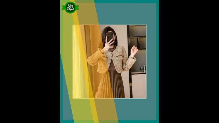 プリーツ ワンピース セットアップ ツイード風 ショートジャケット_レディース_秋_長袖 ロング 2way オフィス 通勤 上品 きれいめ_カーキセット/ブラックセット_S-2XL