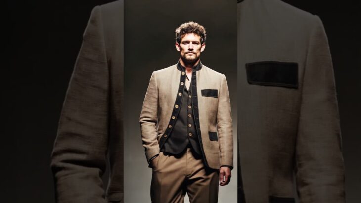 Men’s Classic Stand Collar Double Slit Button Jacket#jacket #menswear #coat #mensfashion #ootd