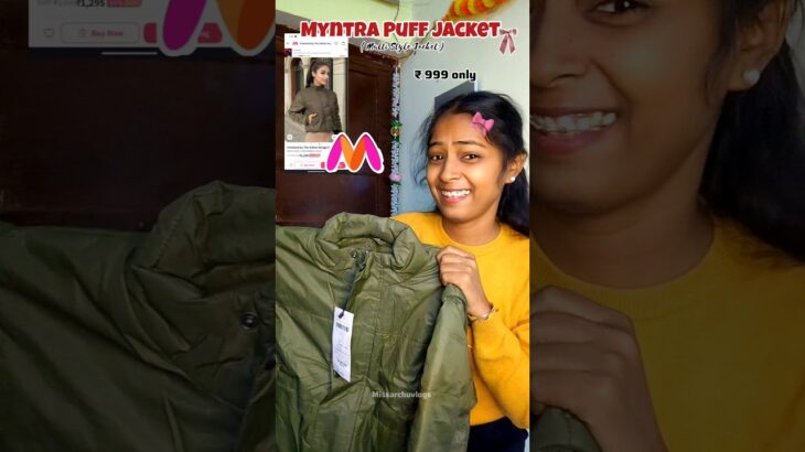 💸😍 Myntra Crop padded jacket Under budget || Winter Alert 🔥 #ytshorts #shorts