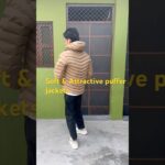 ✨Stylish Khaki puffer jacket #fashion #shorts #pufferjacket #outfit #style #winterjacket #trend